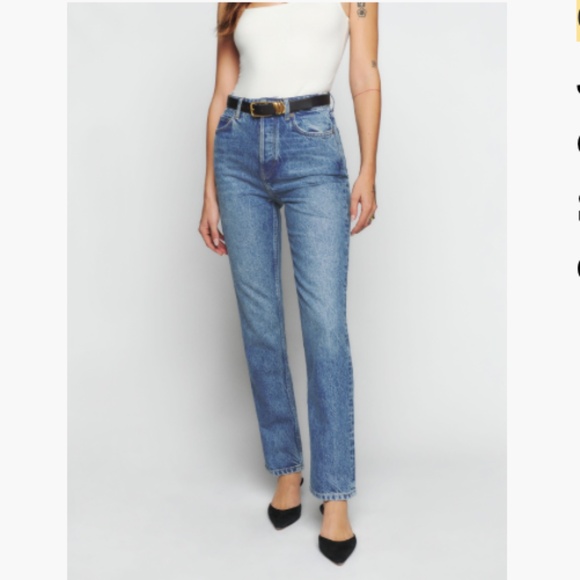Reformation Cynthia High Rise Straight Jeans - Picture 1 of 4